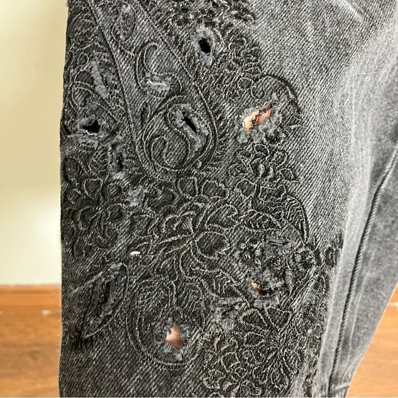 Venezia black jeans with leg embroidery size 20 - Picture 6 of 8